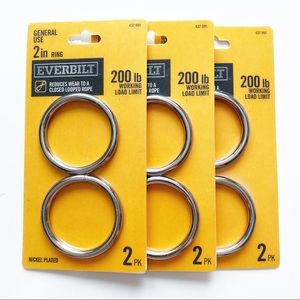 NWT 2” Everbilt Nickel Plated Ring Home Set of 3